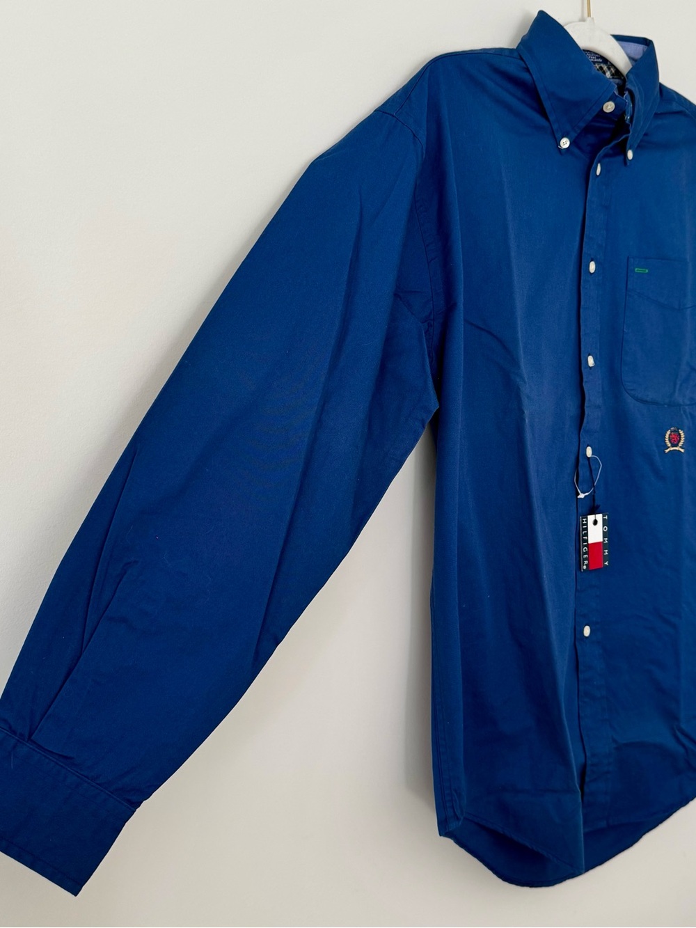 NWT Vintage Tommy Hilfiger 100% Cotton Button Down Pocket Shirt, Blue – Small - Picture 4 of 7